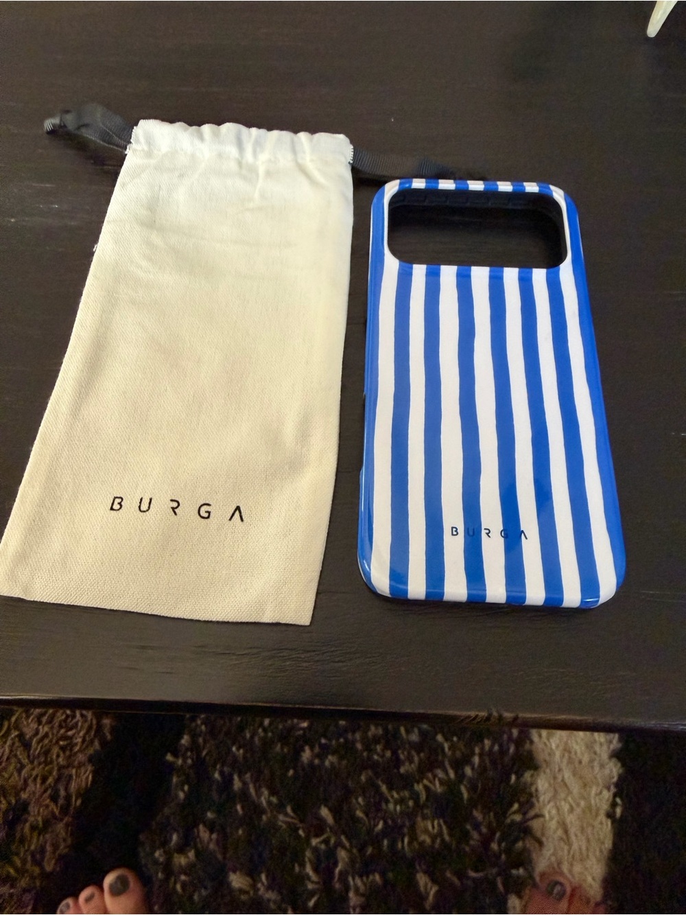 burga phone cases 17 pro max Blue & White Striped Phone Case